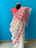 White Hand Embroidery SAree