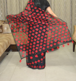 Hand Embroidered Red Saree