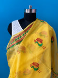 Peacock Motif Hand Embroidered Phulkari Saree