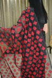 Hand Embroidered Red Saree