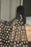 Black Saree with Hand Embroidery 