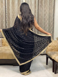 Black Phulkari Saree