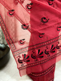 Just Phulkari Red Saree