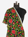 JustPhulkari Black Stole