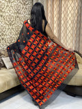 Black Phulkari Saree