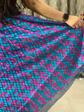 Blue Phulkari Saree
